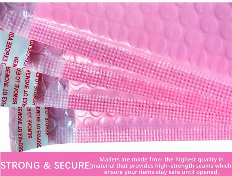 Yzjcafriz Bubble Mailers 3.5X5.9 Inch 50 Pack Small Padded Envelopes Poly Thicken Padded Self Seal Envelopes Bags (Pink) - Image 3